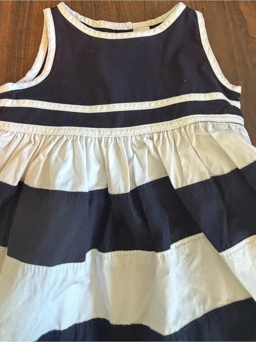 GAP Navy and White Striped Sleeveless Dress